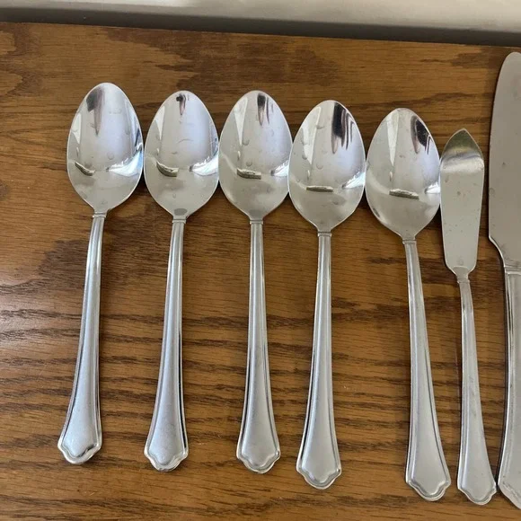 Pfaltzgraff 18/0 Stainless Silverware - CAPRI FROST - Flatware 24 Piece Set - Picture 2 of 10